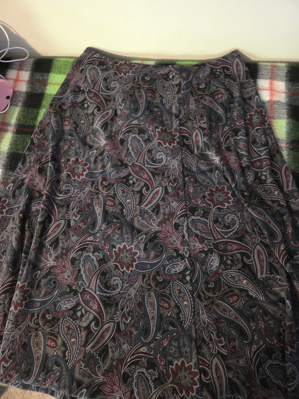 Women’s Paisley A-Line Skirt in Multicolor no tag red grey Paisley dark academia